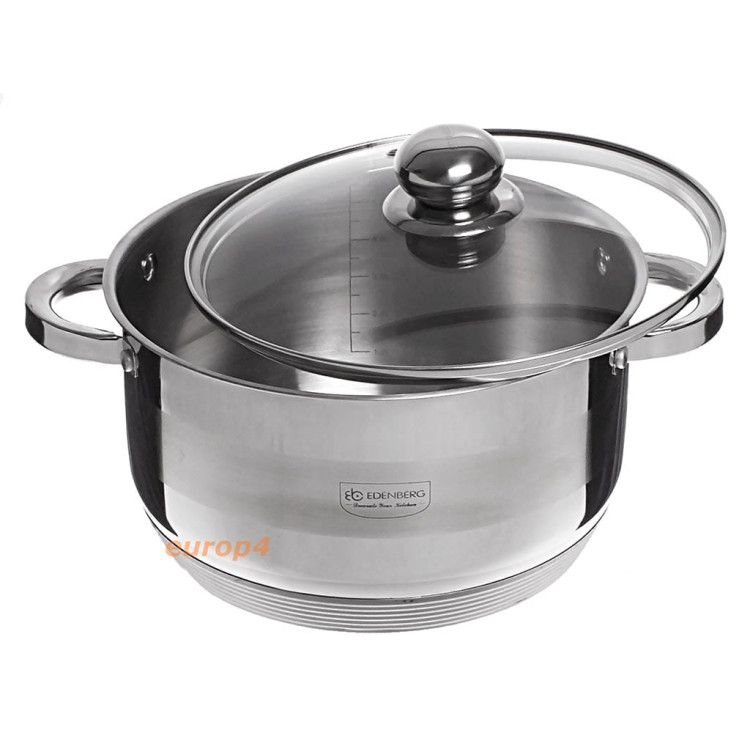 Garnek ze stali z pokrywką EliteHoff E-4007 7.7 L INDUKCJA