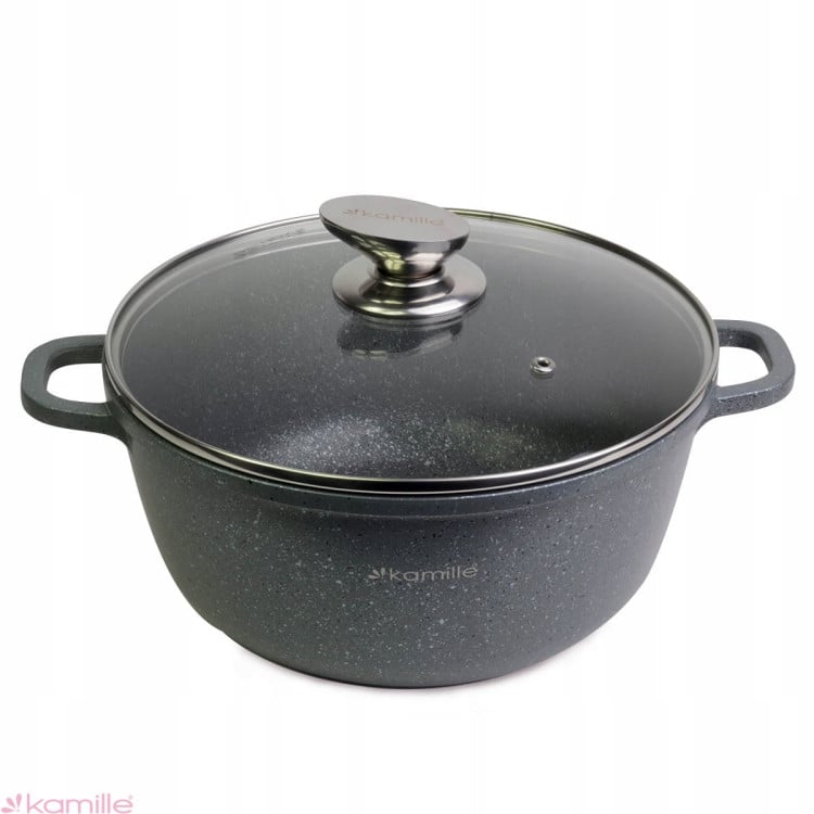 Garnek granitowy 24cm z pokrywką 4.5 L Kamille 4425 Garnek granitowy 24cm z pokrywką 4.5 L Kamille 4425