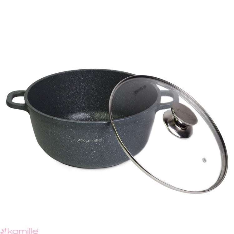 Garnek granitowy 24cm z pokrywką 4.5 L Kamille 4425 Garnek granitowy 24cm z pokrywką 4.5 L Kamille 4425