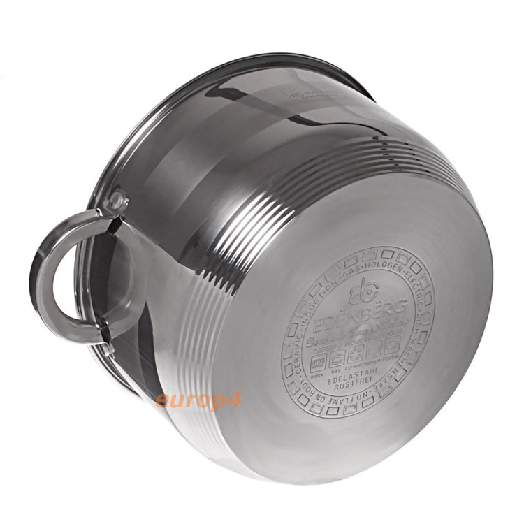 Garnek ze stali z pokrywką Edenberg EB 3008 7.7 L INDUKCJA