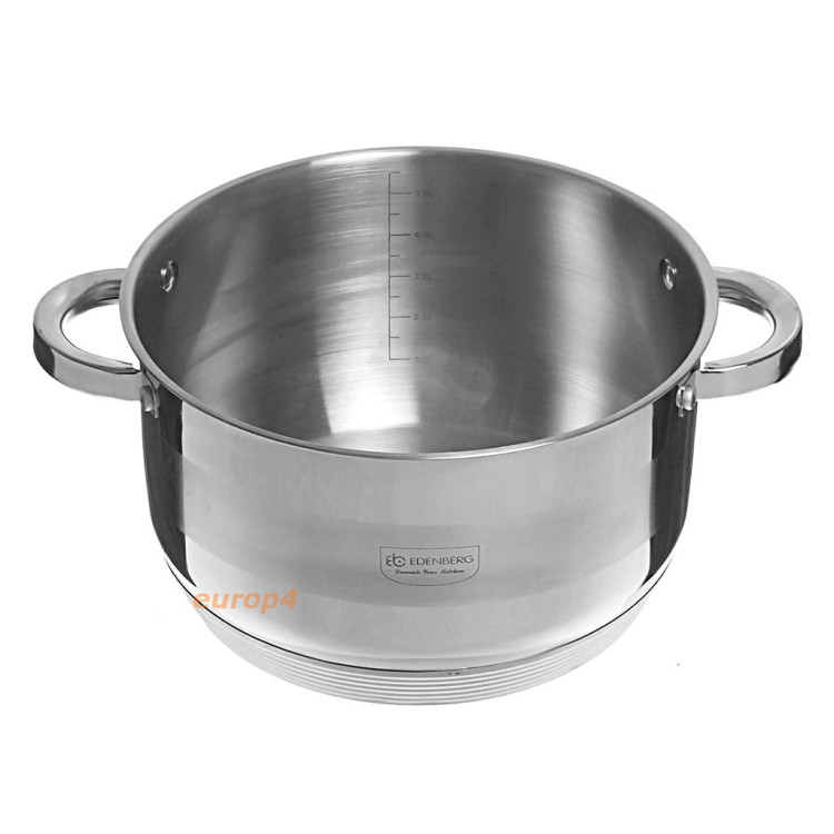 Garnek ze stali z pokrywką Edenberg EB 3008 7.7 L INDUKCJA