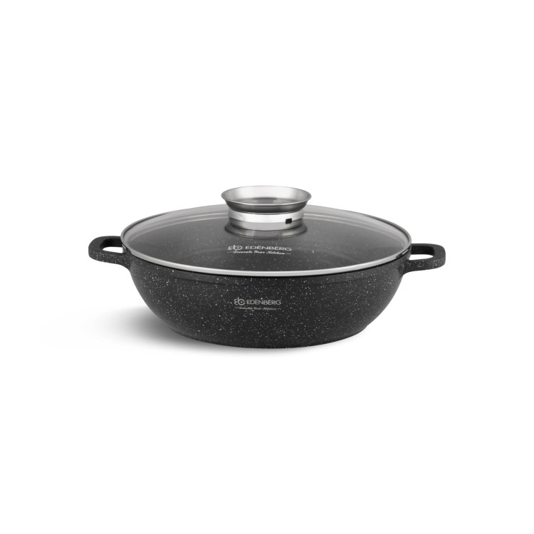 Garnek Marmurowy 32 cm EB 8135 Edenberg Brytfanna 5.5L płytka