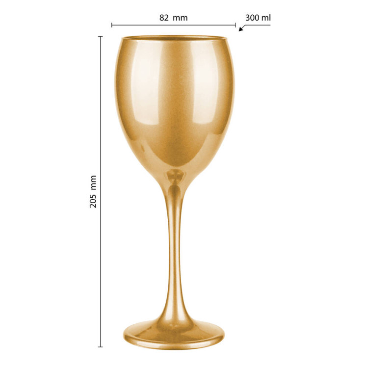 Kieliszki do wina 300 ml Glasmark komplet 6szt złoty metalik Kieliszki do wina 300 ml Glasmark komplet 6szt złoty metalik