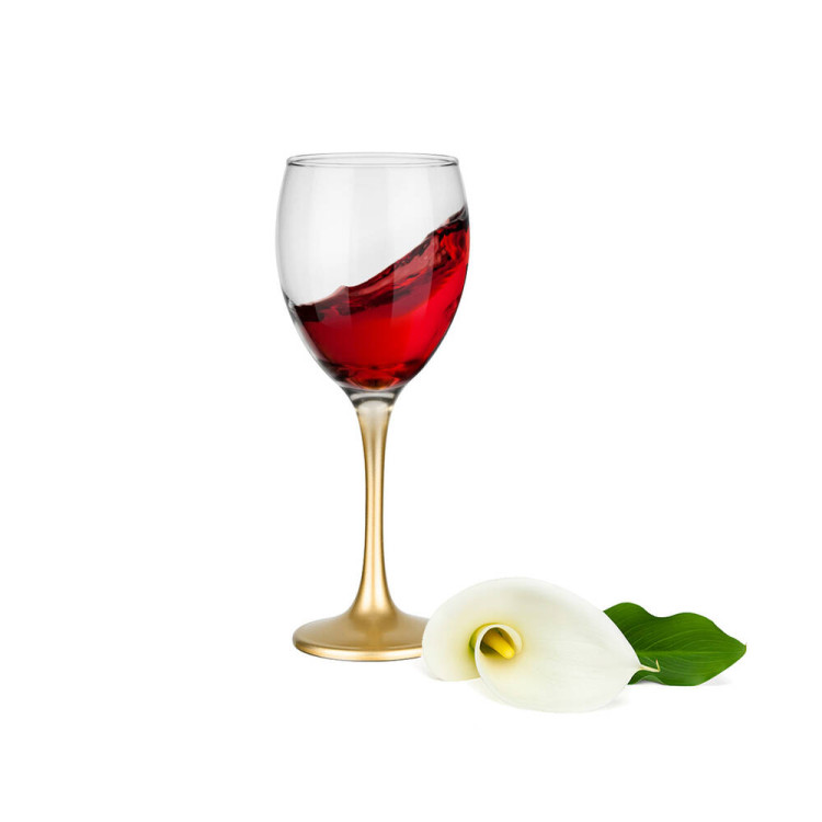 Kieliszki do wina 300 ml Glasmark komplet 6szt złota nóżka