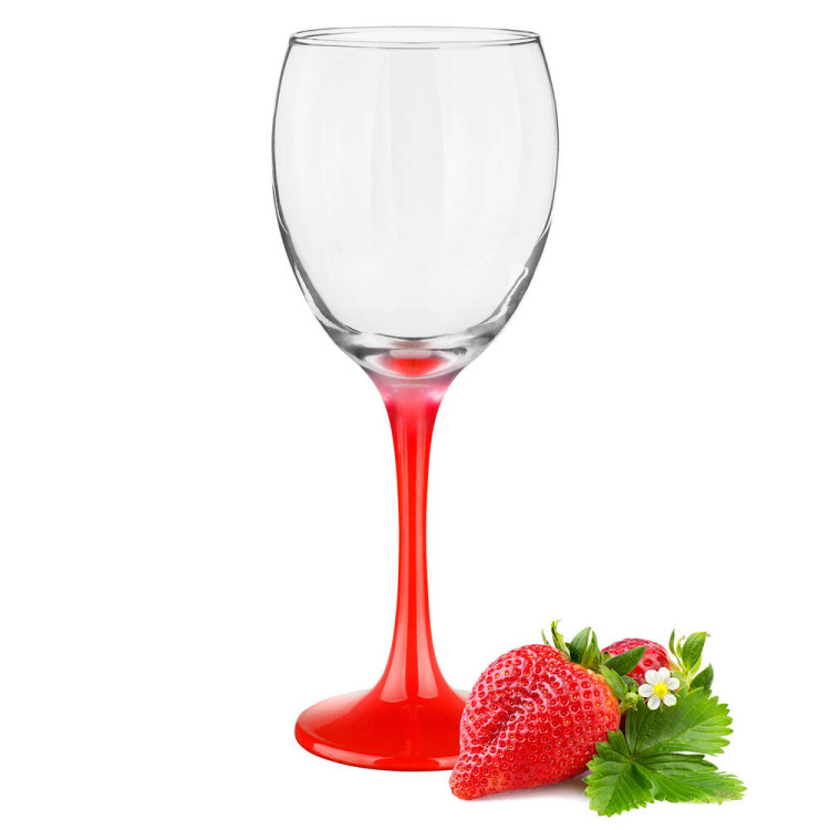 Kieliszki do wina 300 ml Glasmark komplet 6szt czerwona nóżka Kieliszki do wina 300 ml Glasmark komplet 6szt czerwona nóżka