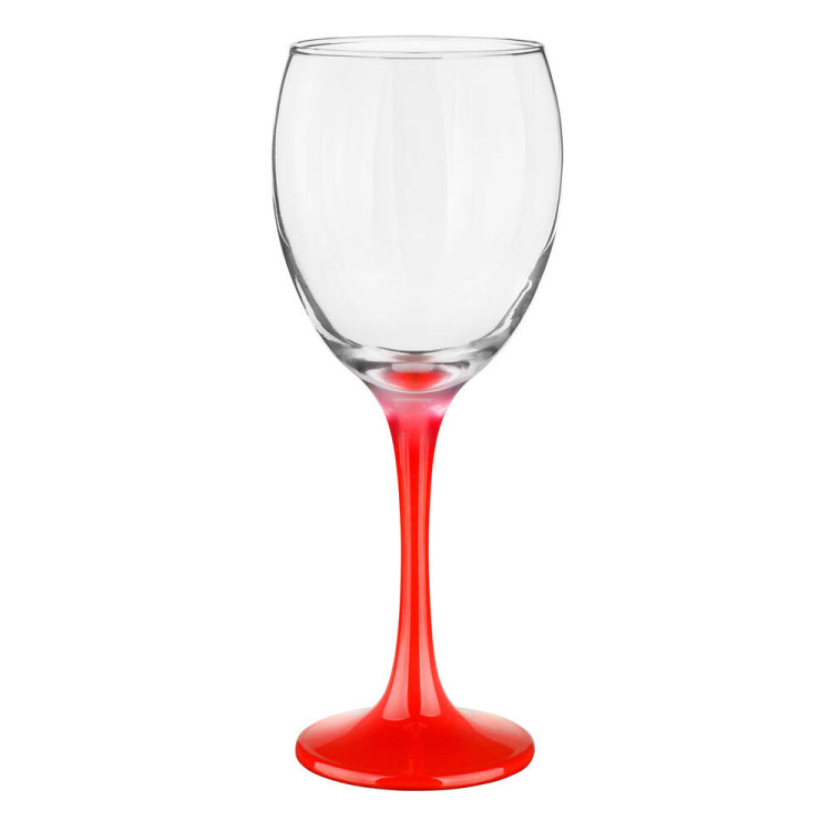 Kieliszki do wina 300 ml Glasmark komplet 6szt czerwona nóżka
