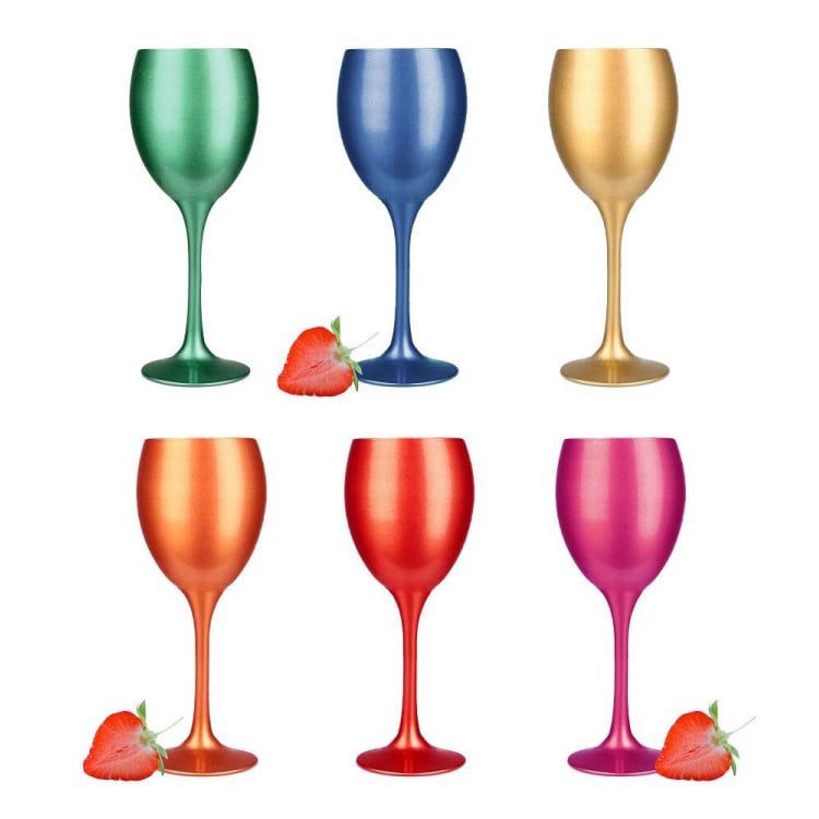 Kieliszki do wina 300 ml Glasmark komplet 6szt mix kolorów Kieliszki do wina 300 ml Glasmark komplet 6szt mix kolorów