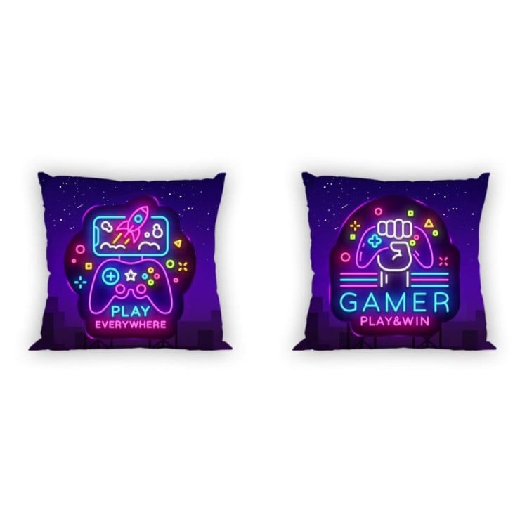 Poszewka 40x40 na poduszkę jaśka realistyczny wzór Neon Play win Poszewka 40x40 na poduszkę jaśka realistyczny wzór Neon Play win