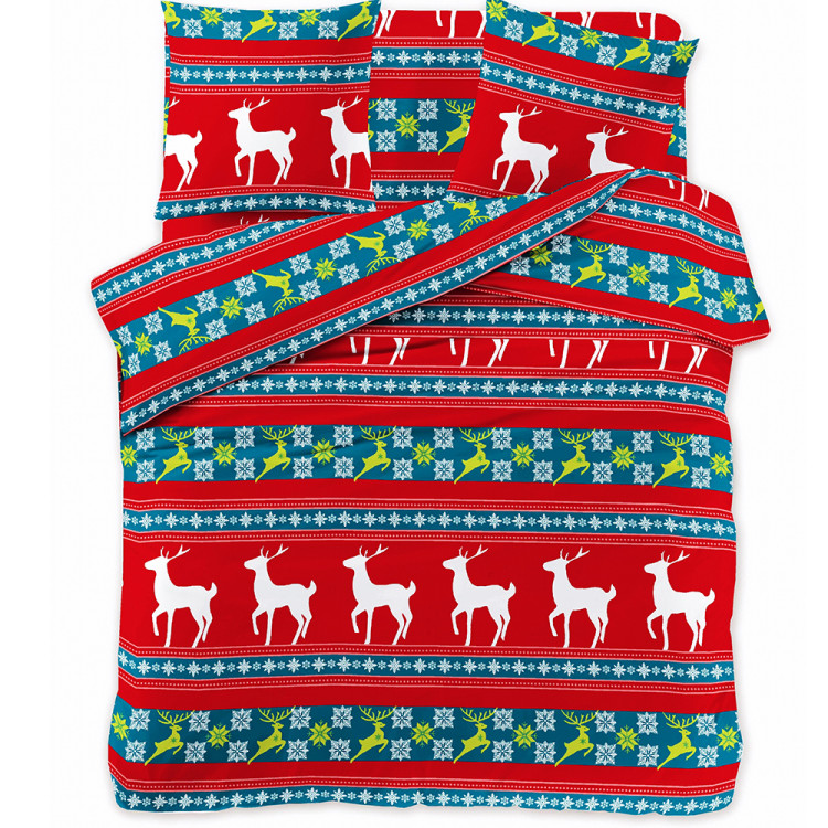 Pościel świąteczna 200x220 bawełna satynowa 3D Cotton World gruba 4 części z prześcieradłem 2414 Pościel świąteczna 200x220 bawełna satynowa 3D Cotton World gruba 4 części z prześcieradłem 2414