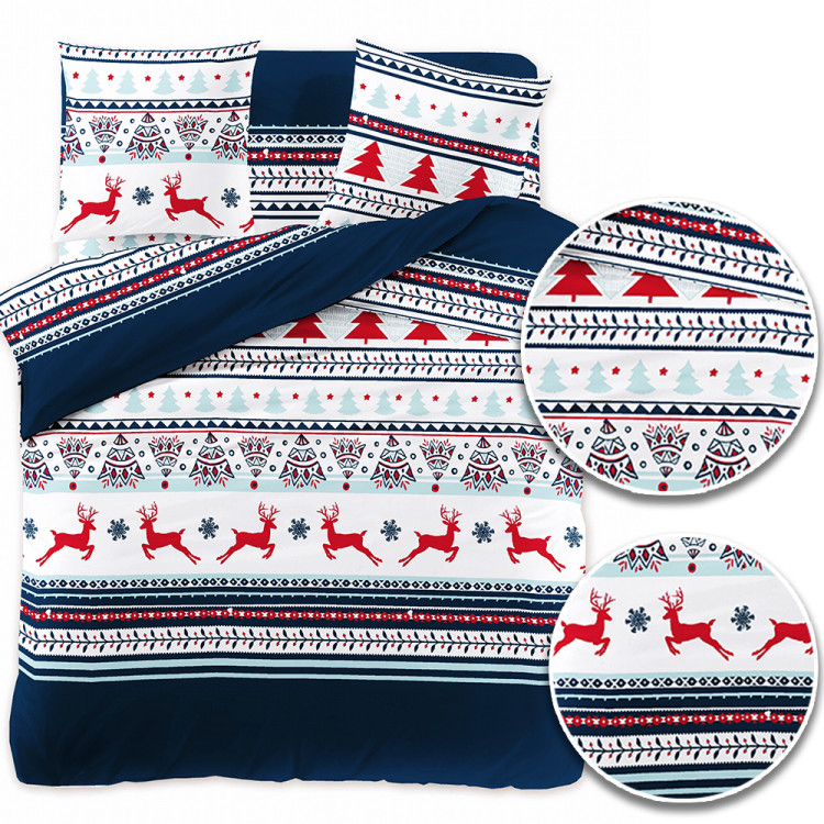Pościel świąteczna 200x220 bawełna satynowa 3D Cotton World gruba 3 części 2411 Pościel świąteczna 200x220 bawełna satynowa 3D Cotton World gruba 3 części 2411