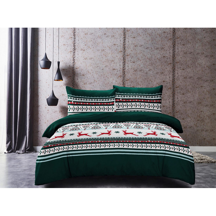 Pościel świąteczna 200x220 bawełna satynowa 3D Cotton World gruba 3 części 2412 Pościel świąteczna 200x220 bawełna satynowa 3D Cotton World gruba 3 części 2412