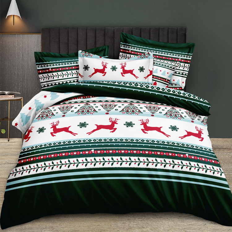 Pościel świąteczna 140x200 bawełna satynowa 3D Cotton World gruba 2 części 2412 Pościel świąteczna 140x200 bawełna satynowa 3D Cotton World gruba 2 części 2412