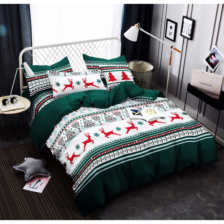 Pościel świąteczna 160x200 bawełna satynowa 3D Cotton World gruba 3 części 2412 Pościel świąteczna 160x200 bawełna satynowa 3D Cotton World gruba 3 części 2412