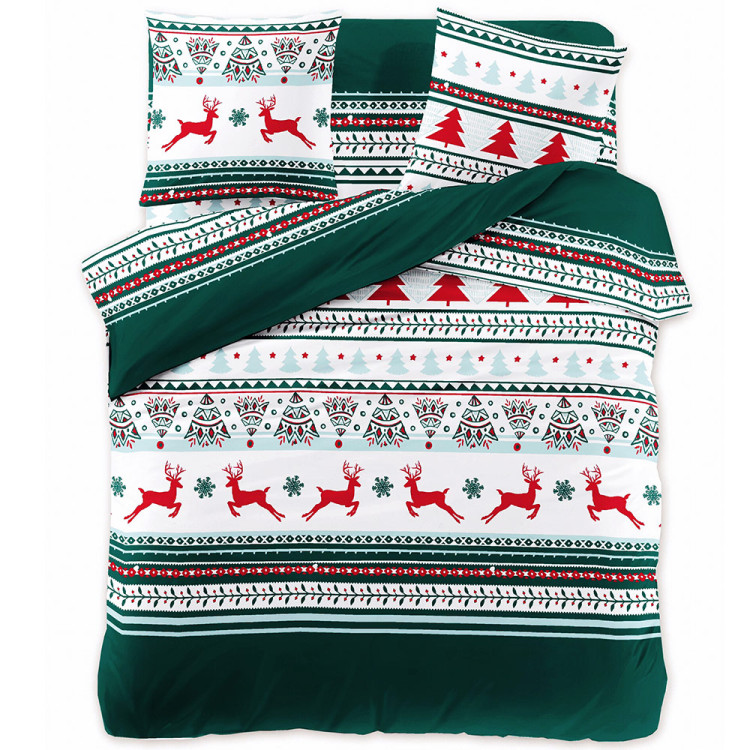 Pościel świąteczna 160x200 bawełna satynowa 3D Cotton World gruba 3 części 2412 Pościel świąteczna 160x200 bawełna satynowa 3D Cotton World gruba 3 części 2412
