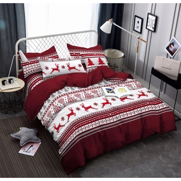 Pościel świąteczna 200x220 bawełna satynowa 3D Cotton World gruba 3 części 2413 Pościel świąteczna 200x220 bawełna satynowa 3D Cotton World gruba 3 części 2413