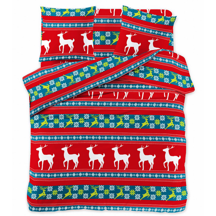 Pościel świąteczna 200x220 bawełna satynowa 3D Cotton World gruba 3 części 2415 Pościel świąteczna 200x220 bawełna satynowa 3D Cotton World gruba 3 części 2415