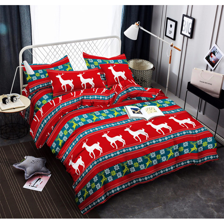 Pościel świąteczna 200x220 bawełna satynowa 3D Cotton World gruba 3 części 2415 Pościel świąteczna 200x220 bawełna satynowa 3D Cotton World gruba 3 części 2415