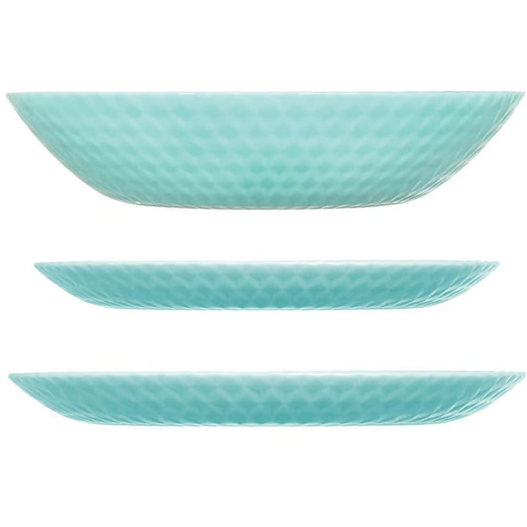 Serwis obiadowy Pampillo Luminarc 18 elementów turkus talerze dla 6 osób