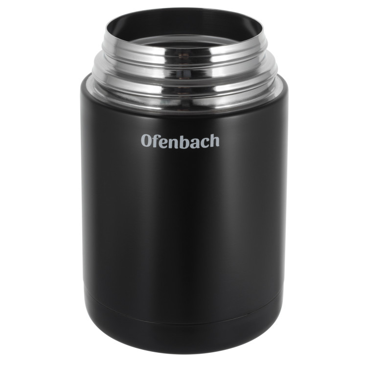 Termos próżniowy Ofenbach 101302 bidon 800 ml czarny kubek z uchwytem