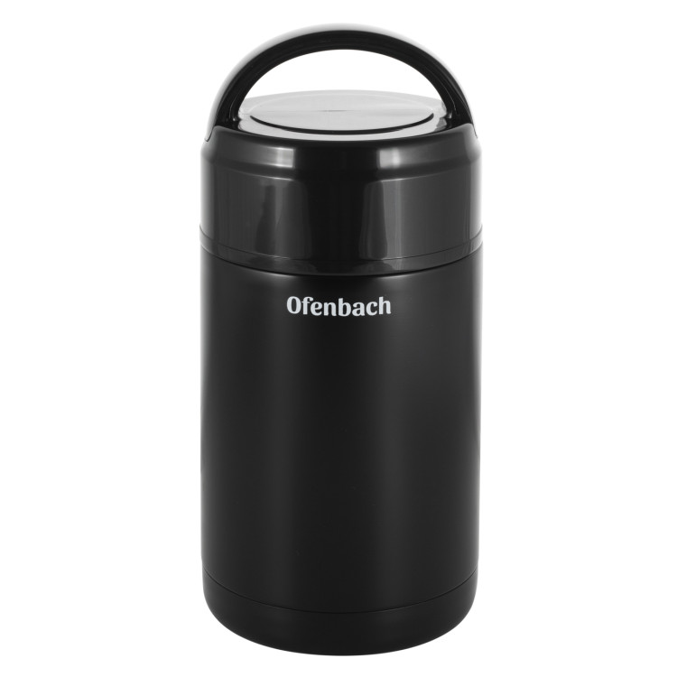 Termos próżniowy Ofenbach 101302 bidon 800 ml czarny kubek z uchwytem Termos próżniowy Ofenbach 101302 bidon 800 ml czarny kubek z uchwytem