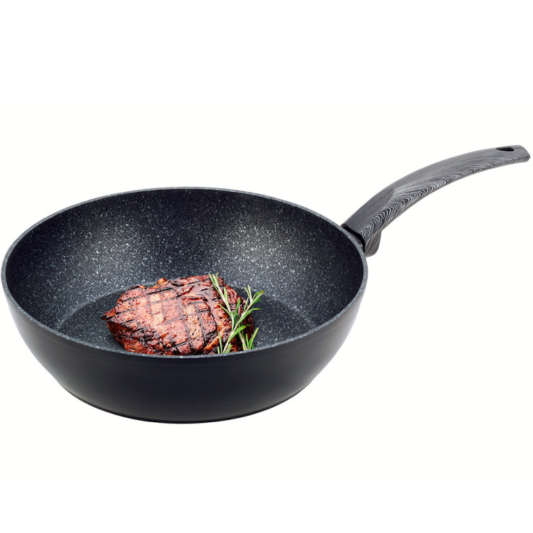 Patelnia głęboka z powłoką marmurową 32 cm WOK indukcja KM 4137 Kamille Patelnia głęboka z powłoką marmurową 32 cm WOK indukcja KM 4137 Kamille