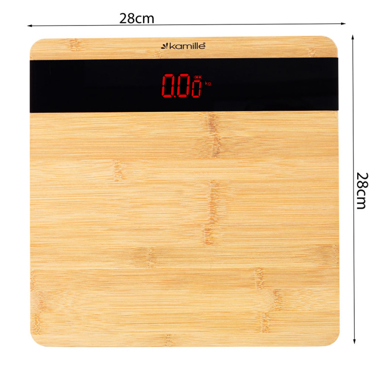 Waga łazienkowa elektroniczna bambusowa z wyświetlaczem LCD KM 7113 Kamille Waga łazienkowa elektroniczna bambusowa z wyświetlaczem LCD KM 7113 Kamille