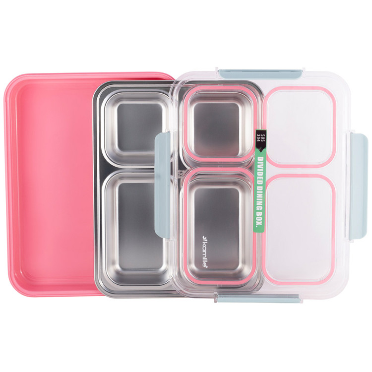 Pojemnik obiadowy z pokrywką 1800ml do przechowywania żywności różowy lunchbox KM 2147 Kamille