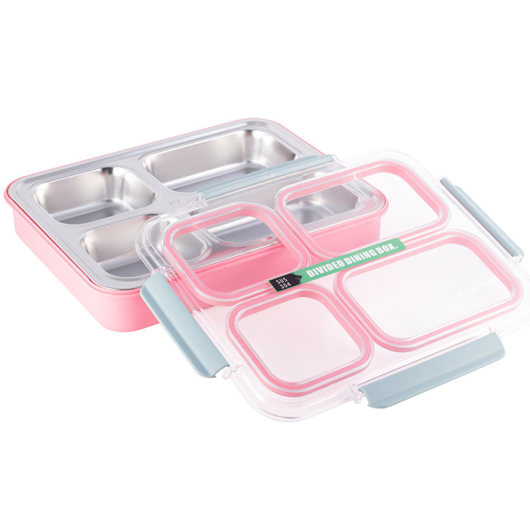 Pojemnik obiadowy z pokrywką 1800ml do przechowywania żywności różowy lunchbox KM 2147 Kamille