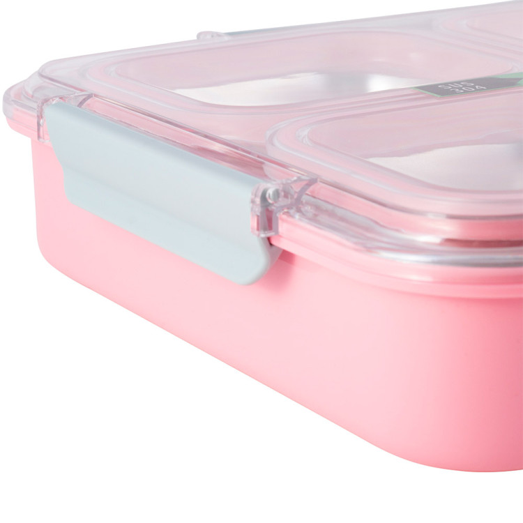 Pojemnik obiadowy z pokrywką 1800ml do przechowywania żywności różowy lunchbox KM 2147 Kamille Pojemnik obiadowy z pokrywką 1800ml do przechowywania żywności różowy lunchbox KM 2147 Kamille