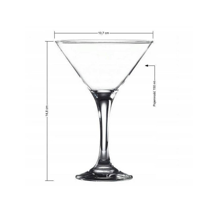 Kieliszki na nóżce do martini Glasmark kieliszki koktajlowe 150 ml zestaw 6 sztuk