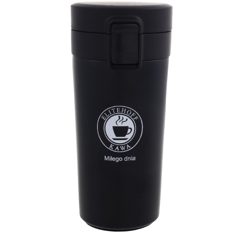 Termos podróżny 400 ml kubek termiczny czarny E 8214 Elitehoff