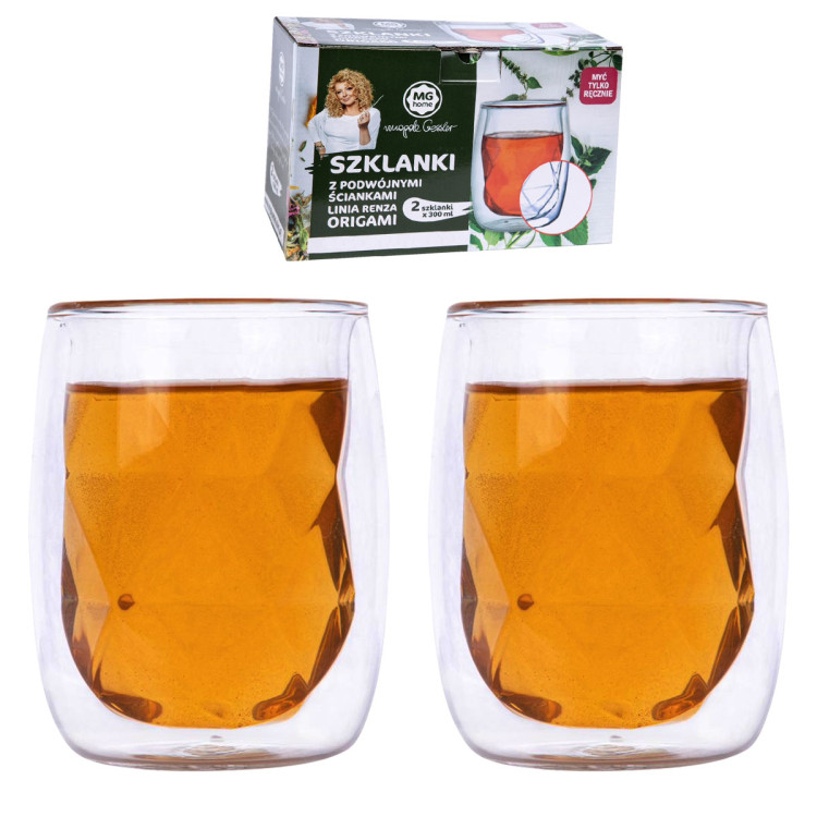 Szklanki termiczne 300 ml Renza Origami komplet 2 szt MG Home