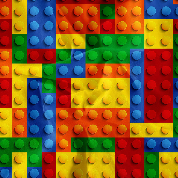 Pościel 160x200 bawełna satynowa 3D Cotton World gruba 4 części z prześcieradłem 1770 klocki lego