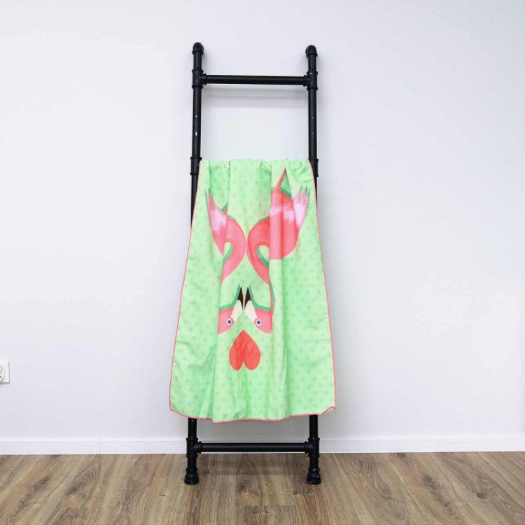 Ręcznik plażowy 70x150 gruby chłonny mikrofibra love flamingos wz6