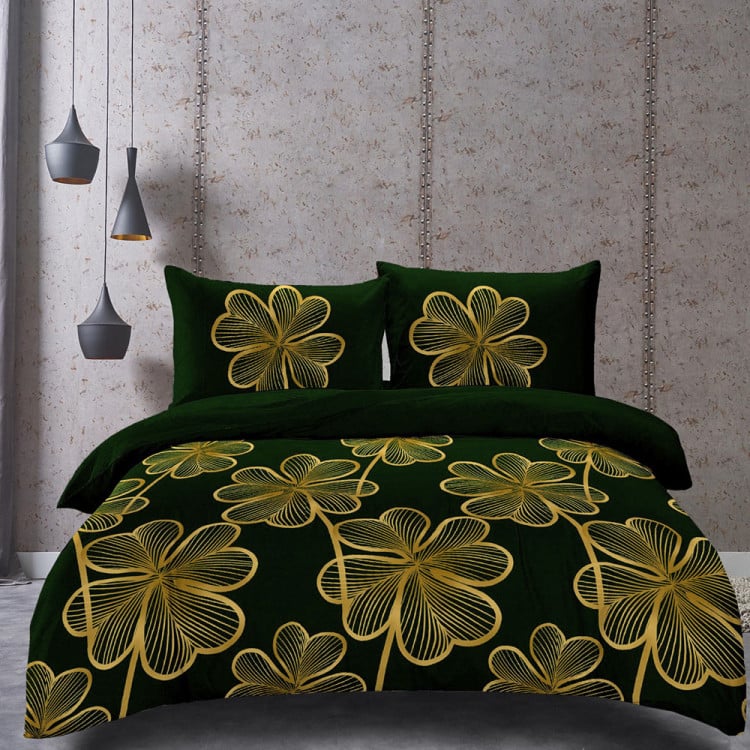 Pościel 160x200 bawełna satynowa 3D Cotton World gruba 3 części 2427 złote konieczyny