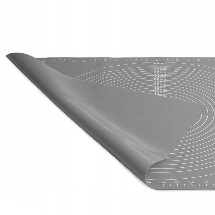 Stolnica silikonowa XXL z miarką mata 60x40 cm szara