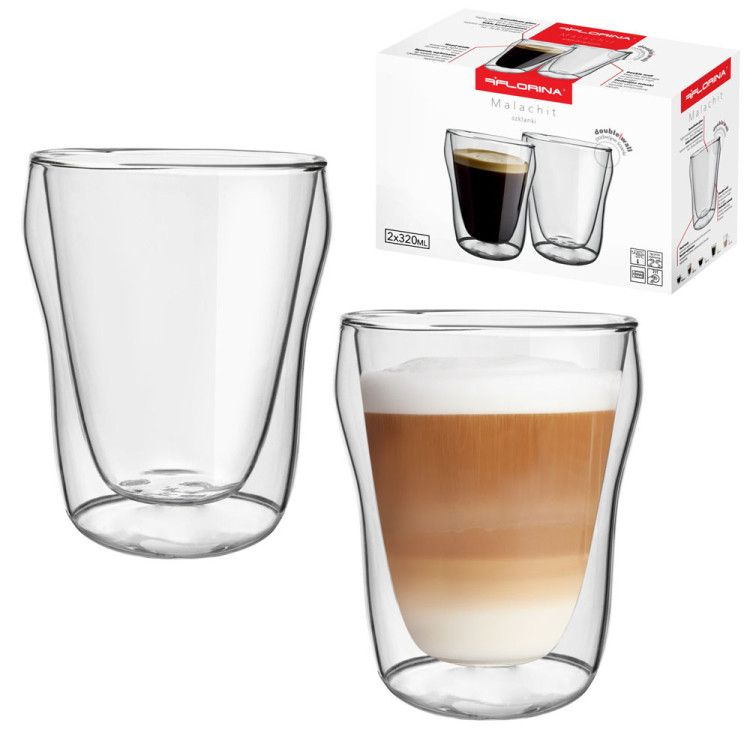 Szklanki termiczne Malachit 300 ml zestaw 6 szklanek