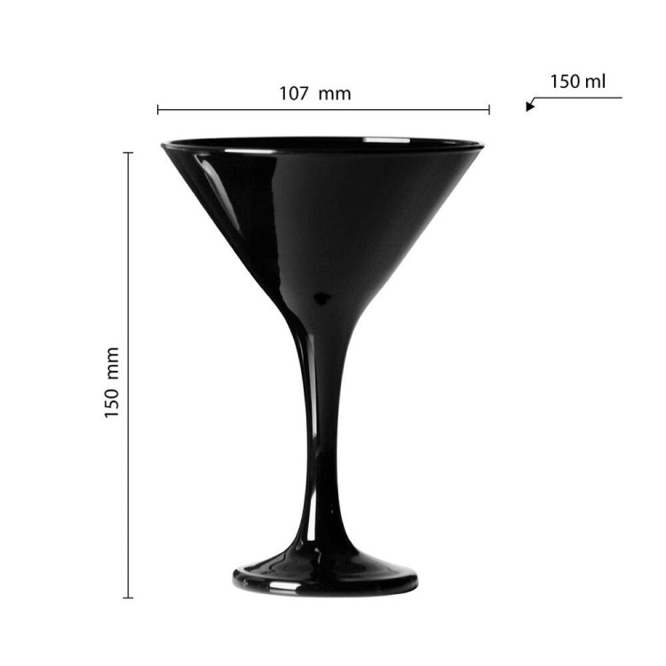 Kieliszki do martini Glasmark 150 ml komplet 6 sztuk czarne i białe