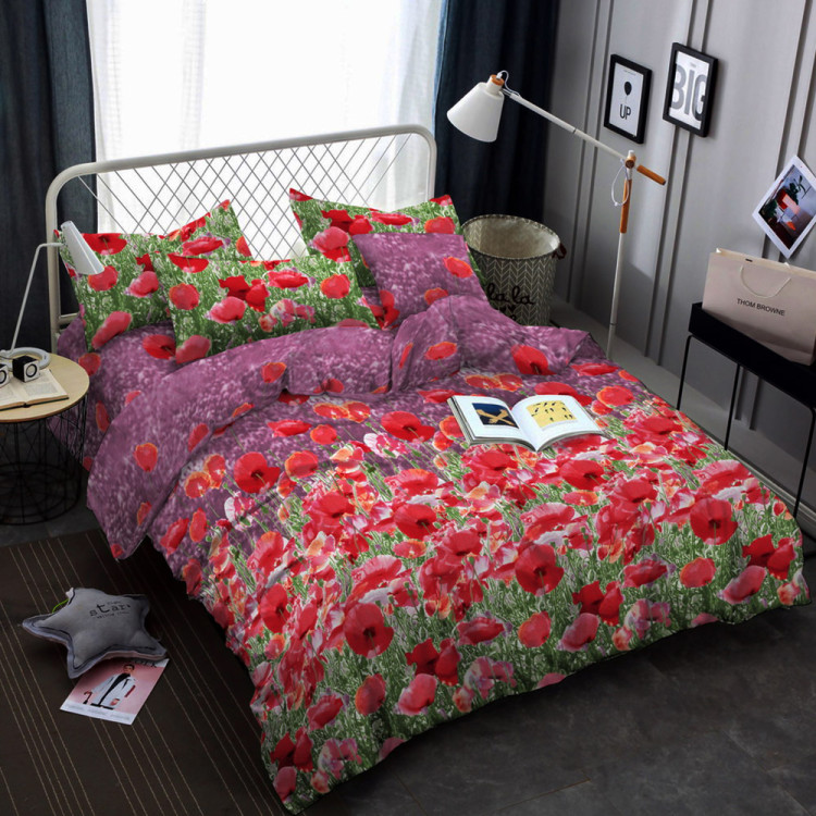 Pościel 140x200 bawełna satynowa 3D Cotton World gruba 2 części 2473 maki