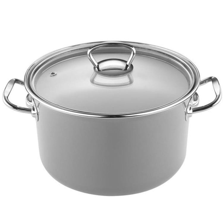 Zestaw 4 garnków emaliowanych szare proste 2.1/3/4.1/5.3 L Pleszew Primario Emalia Polska