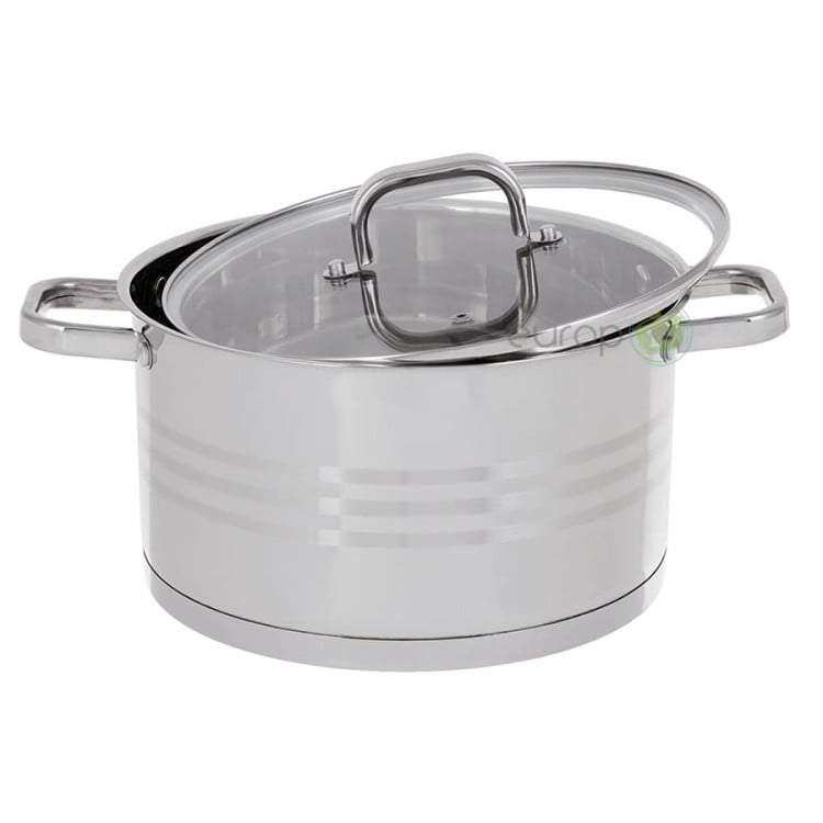 Garnki stalowe Hoffner Elegance HF 9937 10 elementowy zestaw garnków z patelnią Indukcja Gaz
