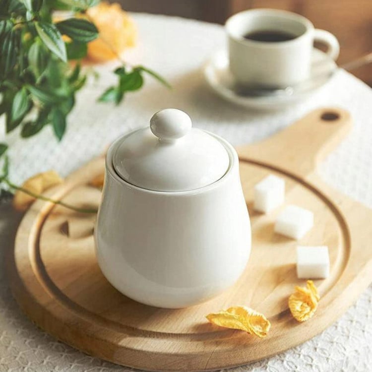 Cukiernica porcelanowa Bianco z pokrywką biała