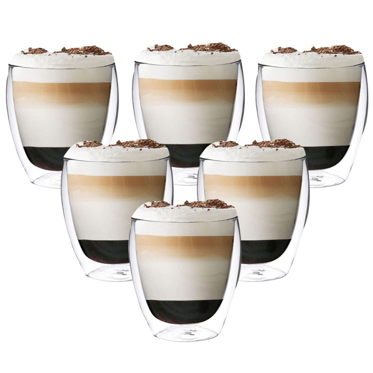 Szklanki termiczne do kawy latte MG Home Renza 280 ml zestaw 6 sztuk do ekspresu