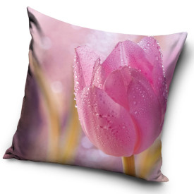 Poszewka 40x40 na poduszkę jaśka realistyczny wzór Kwiaty tulipany