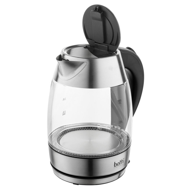 Czajnik elektryczny szklany Botti Electronic Darcy 1,8L 2200W- srebrny czarny