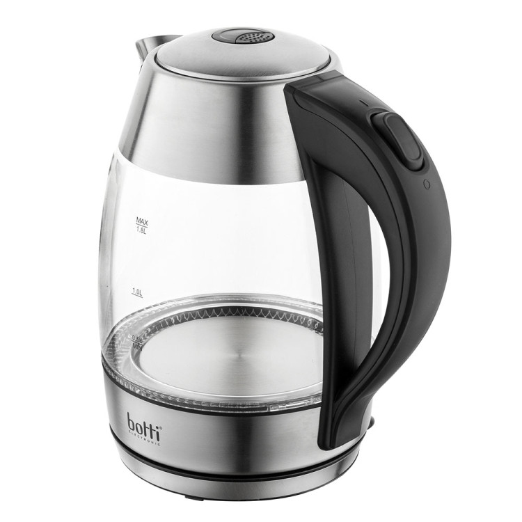 Czajnik elektryczny szklany Botti Electronic Darcy 1,8L 2200W- srebrny czarny