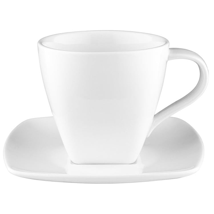 Komplet porcelanowych filiżanek 330 ml ze spodkami dla 6 osób Florina Arcadia