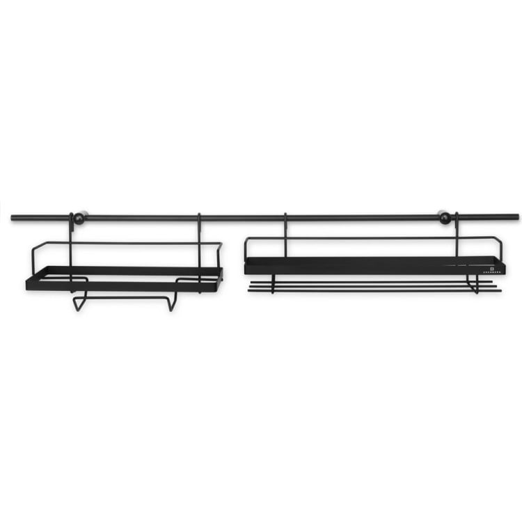 Reling kuchenny czarny Edenberg EB 8516 półka metalowa 16 elementów