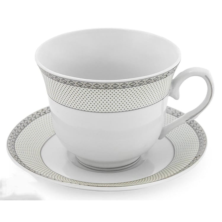 Serwis kawowy 12 elementów Bella Fiore Francesca porcelana zestaw 6 filiżanek ze spodkami TR-1712SA