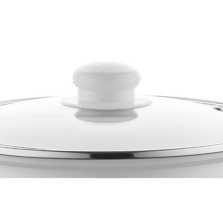Garnek emaliowany 2 L prosty z pokrywką 16 cm Emalia Pleszew Arti